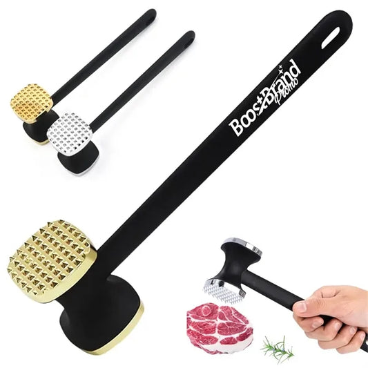 Dual Sided Meat Tenderizer Hammer with Long Handle