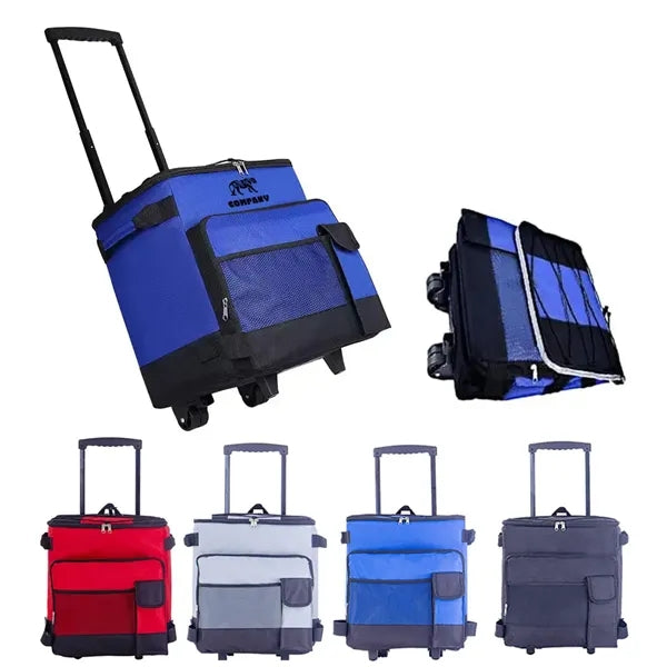 43L Waterproof Oxford Insulated Rolling Cooler Bag