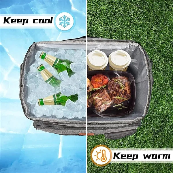 43L Waterproof Oxford Insulated Rolling Cooler Bag