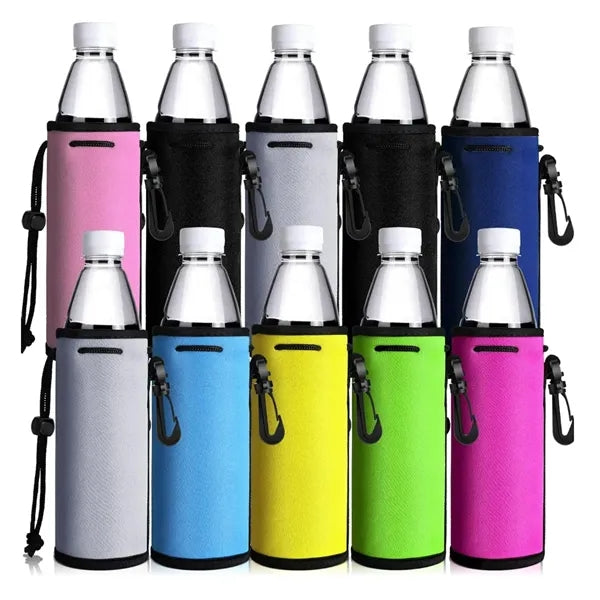16Oz. Neoprene Can Cooler Sleeve with Drawstring Clip Hook