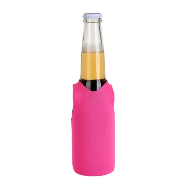 12 Oz. Neoprene V-Neck Vest Shape Collapsible Bottle Cooler