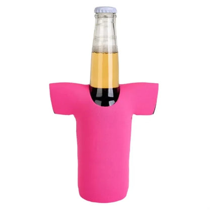 12 oz. Neoprene R-Neck T-SHIRT Collapsible Bottle Cooler