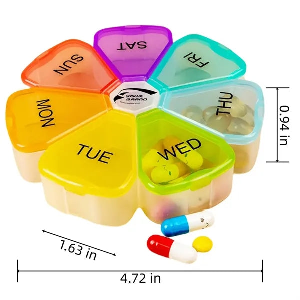 Portable Weekly Pill Organizer Travel Medicine Storage Box