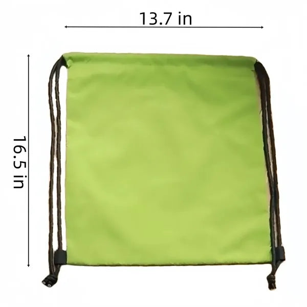 600D Football Pattern Polyester Drawstring Backpack