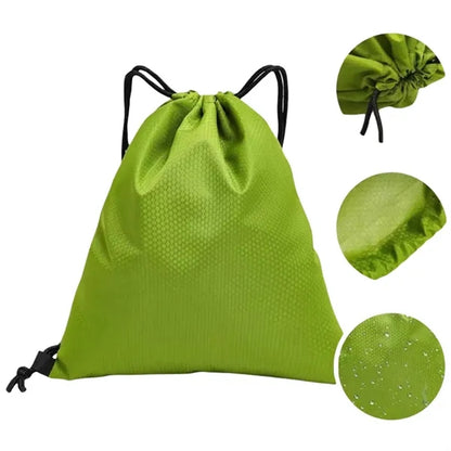600D Football Pattern Polyester Drawstring Backpack