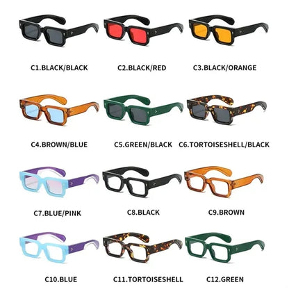 Vintage Thick Square Frame Fashion Sunglasses