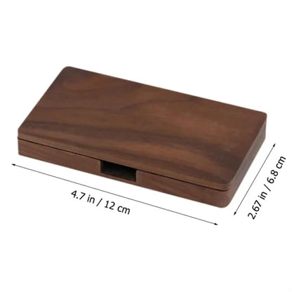 Magnetic Solid Wood Business Card Holder Box Case