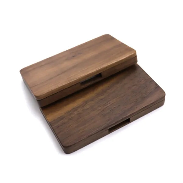 Magnetic Solid Wood Business Card Holder Box Case