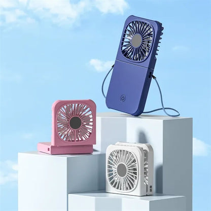 3-in-1 ABS Foldable Neck Mini Fan & Power Bank
