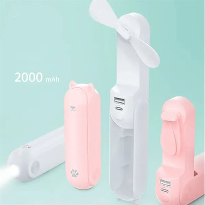 3 IN 1 USB Rechargeable mini Fan