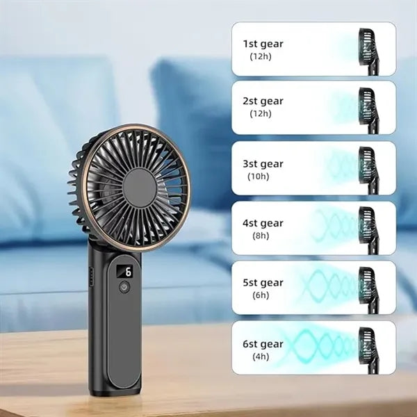 6 Speed Portable Handheld Fan with Power Bank