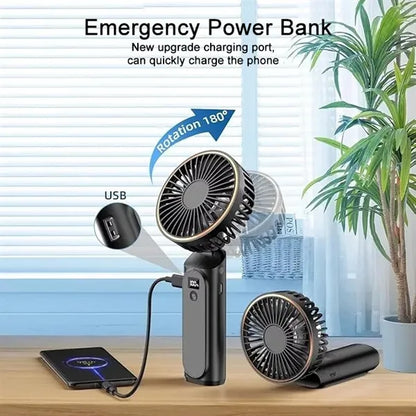 6 Speed Portable Handheld Fan with Power Bank