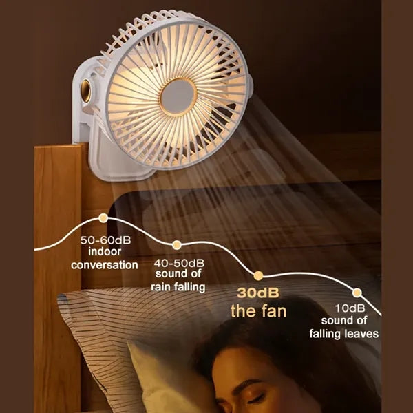 360 Rotate Clip on Fan with night light