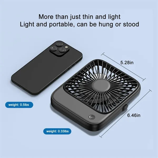 USB Ultra Quiet Small Desk Fan, 180 Tilt Folding, 3 Speeds