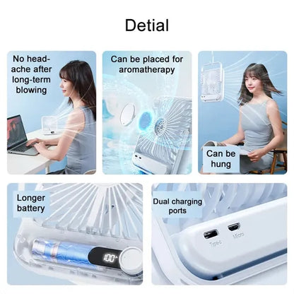 1500mah Small Portable Rechargeable Desk Fan