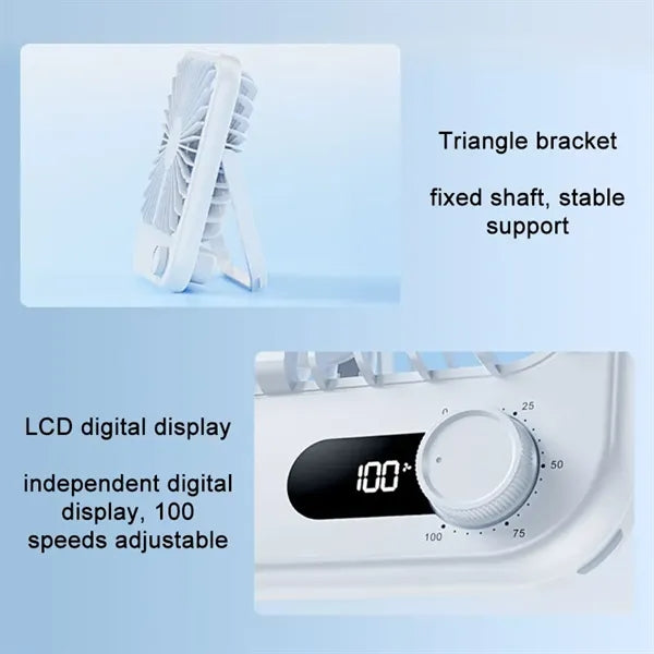 1500mah Small Portable Rechargeable Desk Fan