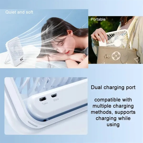 1500mah Small Portable Rechargeable Desk Fan