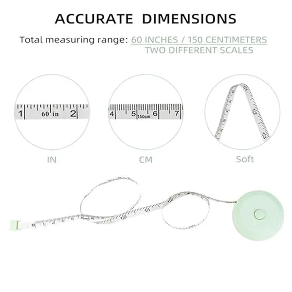 60-Inch Double-Sided Scale Retractable Tape Measure