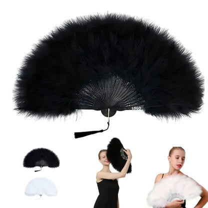 Vintage Folding Feather Fan