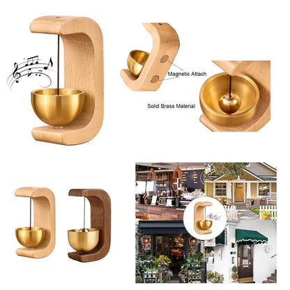Magnetic Attach Wooden Brass Doorbell