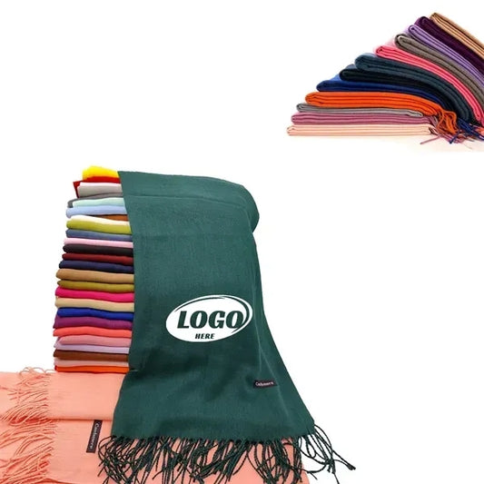 Cashmere Pashmina Woven Scarf W/Fringes (27.1/2" x 78")