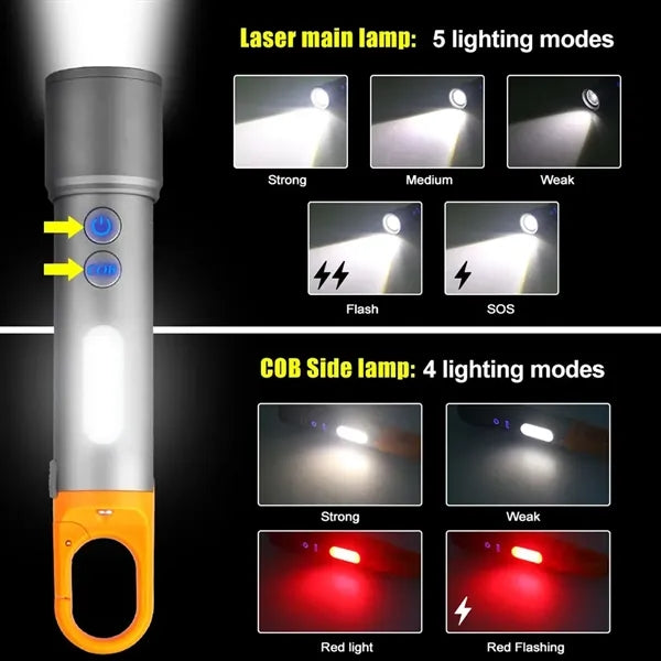 Rechargeable LED Flashlights with 4Color Lampshades