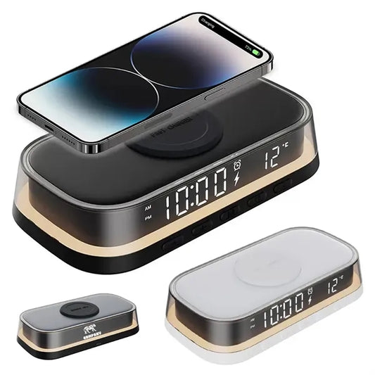 4 in 1 Wireless Charger Digital Alarm Clock