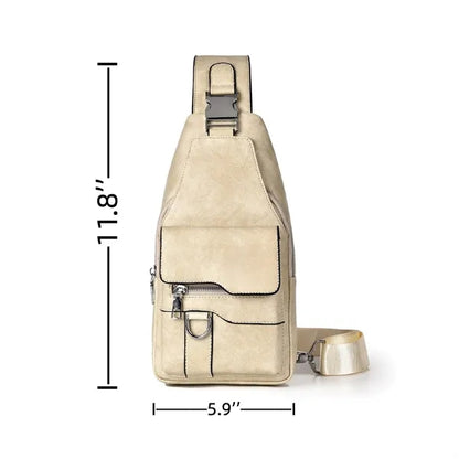 PU Fanny Pack Crossbody Sling Chest Bag Backpack