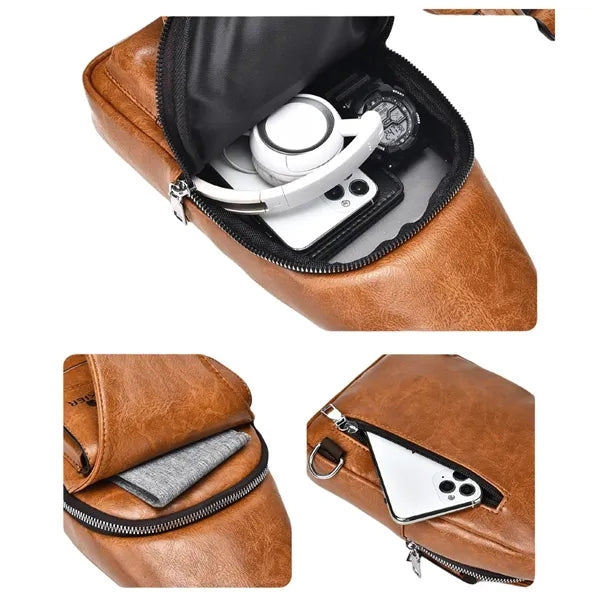 PU Fanny Pack Crossbody Sling Chest Bag Backpack