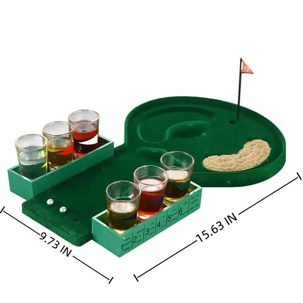 Mini Tabletop Golf Game With Glass Set Kit For Party Bar