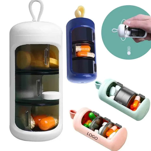 Portable 3 Grids Pill Case
