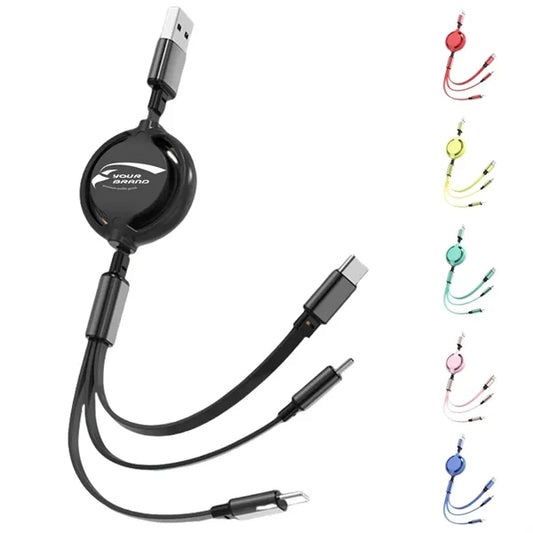 3 In 1 Retractable Charging Cable For Phones And Devices