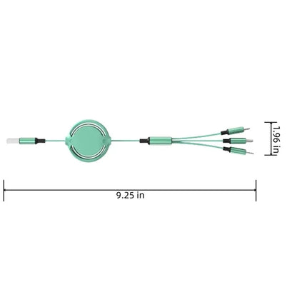3 In 1 Retractable Charging Cable For Phones And Devices