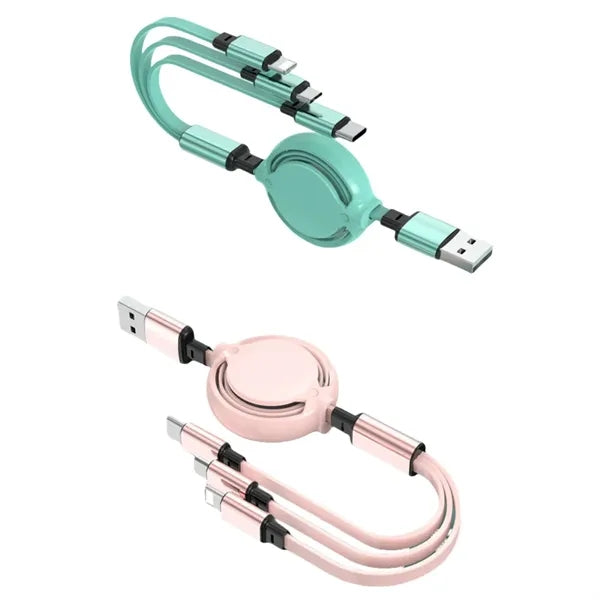 3 In 1 Retractable Charging Cable For Phones And Devices
