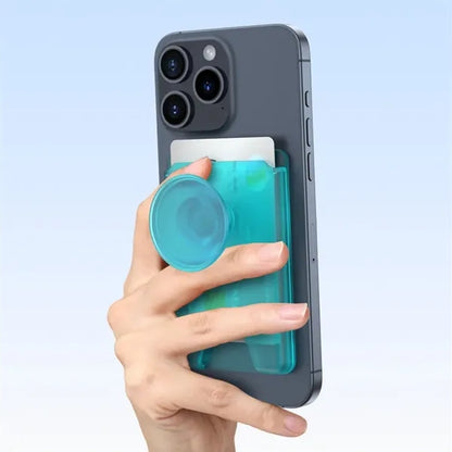 Magnetic Wallet Card Holder with Phone Grip