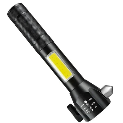 Portable COB Emergency Flashlight with Car Safety Hammer