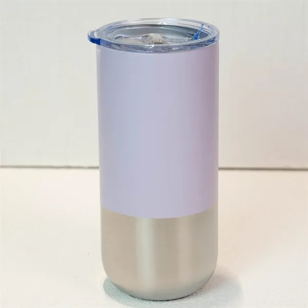 16 oz Stainless Steel Tumbler with Straw