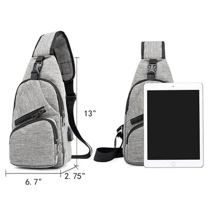Multipurpose Crossbody Chest Bag With USB Hole