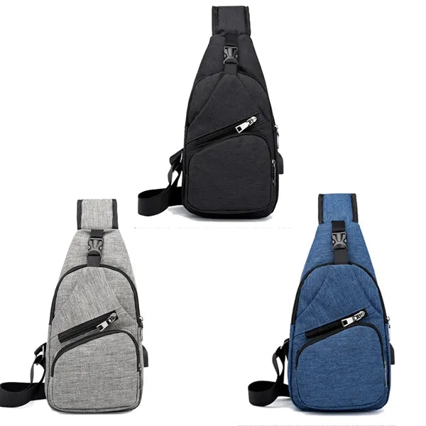Multipurpose Crossbody Chest Bag With USB Hole