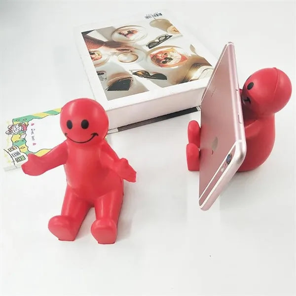 Squeezable Fun Colorful Smile Face Guy Phone Holders