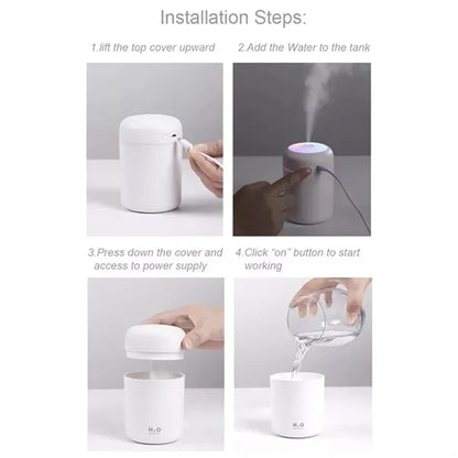 300ml Cool Mist USB Humidifier With Colorful Night Light