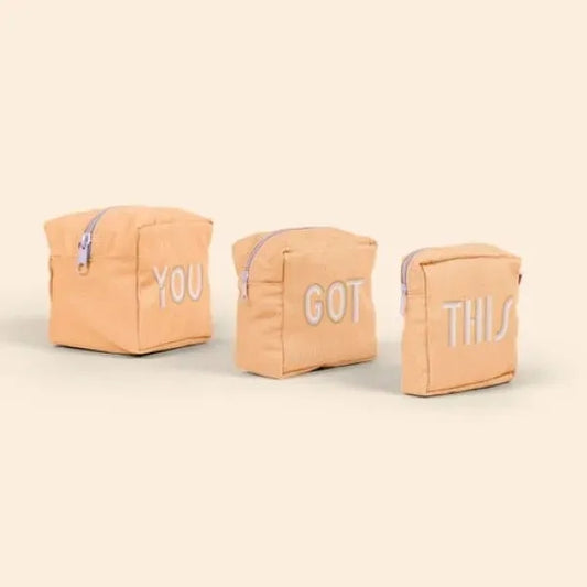 MOD POUCHES SET OF 3 - COLORED CANVAS - DENIM