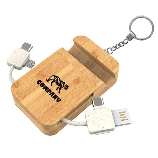 Eco-Friendly Charging Cacble with Mobile Stand Keyring