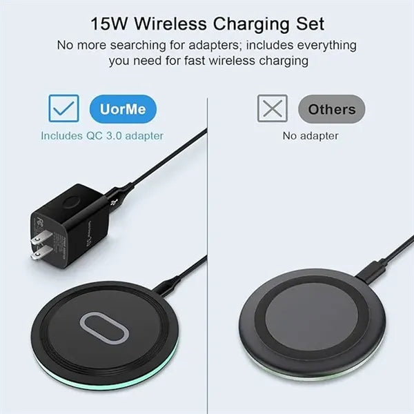 Wireless Fast Charging Pad with Adapter for Android / iPhone