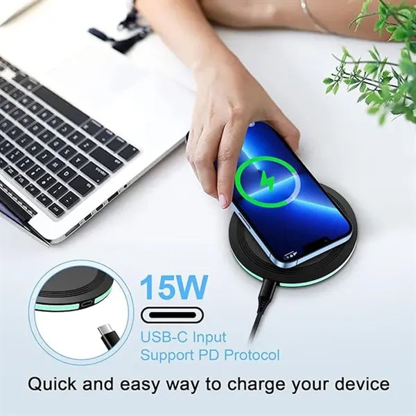 Wireless Fast Charging Pad with Adapter for Android / iPhone