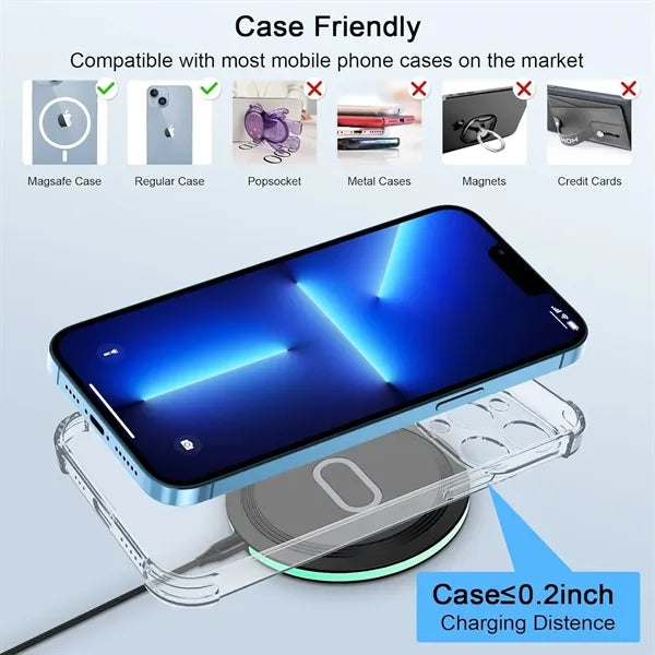Wireless Fast Charging Pad with Adapter for Android / iPhone