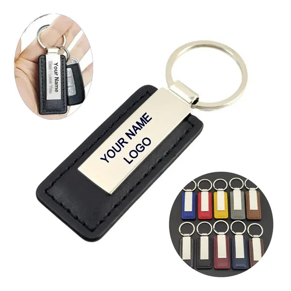 Portable Leather Stainless Steel Keychain