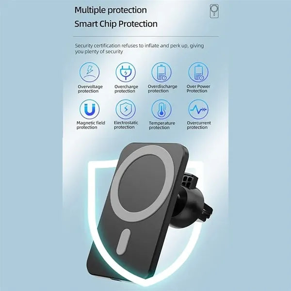 15W oblong Magnetic Wireless Car Charger