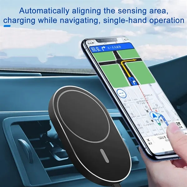 15W elliptic Magnetic Wireless Car Charger
