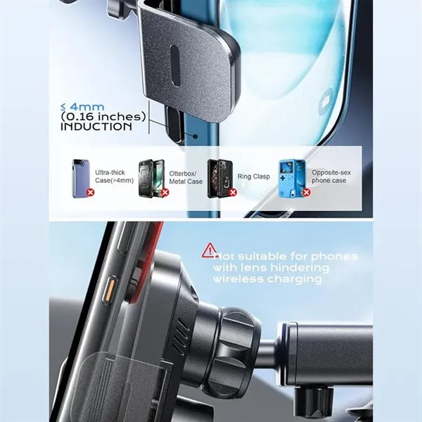 15W Auto Clamping Wireless Car Fast Charger